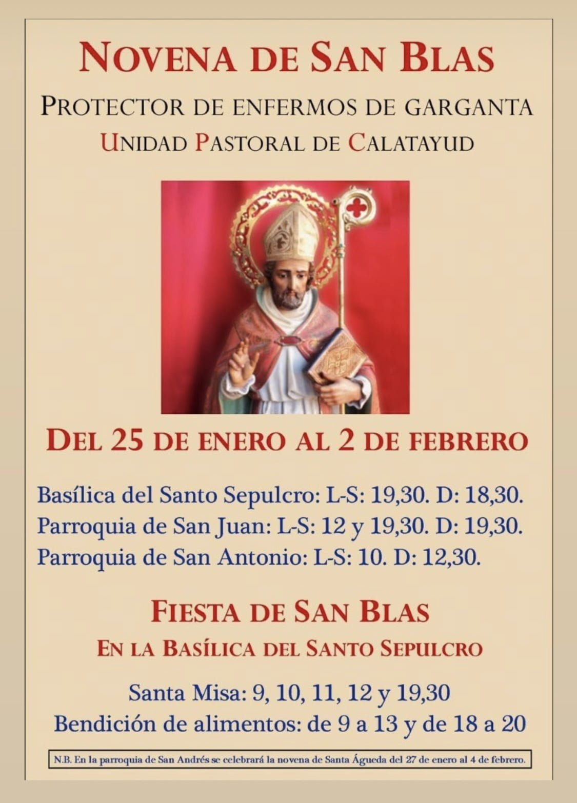 Las parroquias de Calatayud celebran las novenas de San Blas y Santa Águeda 2 img 5110