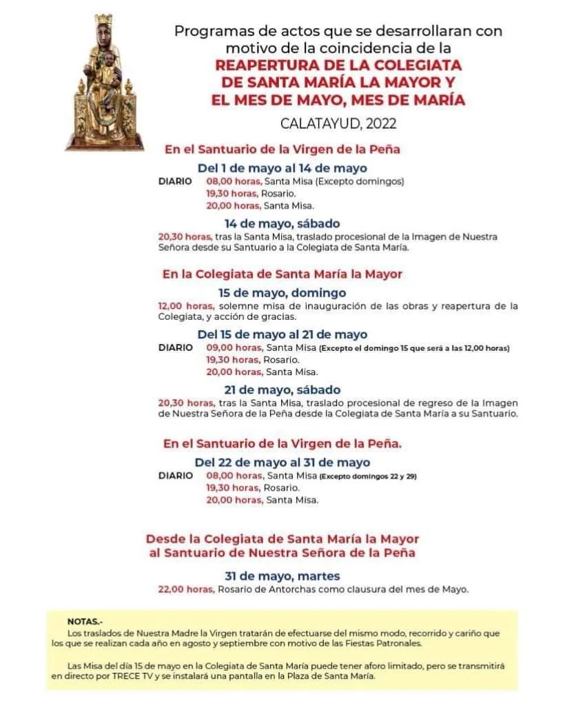 La Colegiata de Santa María la Mayor de Calatayud ya tiene sus puertas abiertas y celebra culto diario 5 AC0F39F8 2562 4B67 9704 9507B097A2F4