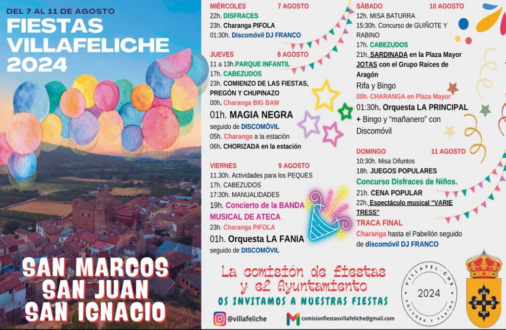 Villafeliche celebra sus fiestas en honor a San Marcos, San Juan y San Ignacio hasta el próximo domingo 11 de agosto: conoce aquí el programa de fiestas 1 IMG 4580 2