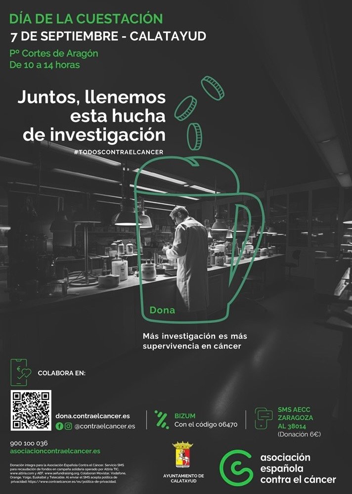 La AECC de Calatayud celebrará el próximo sábado 7 de septiembre su cuestación anual con el objetivo de conseguir el 70% de supervivencia en cáncer en 2030 2 2f9b82dd fe44 40af 8804 b64150bfe577