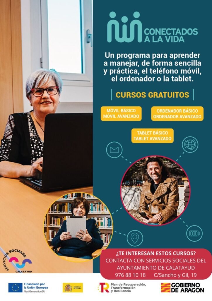 Los Servicios Sociales de Calatayud participan en el programa “Conectados a la Vida” y ofrecerán a los mayores de la ciudad cursos formativos dentro de este proyecto de la Dirección General de Mayores 2 CARTEL