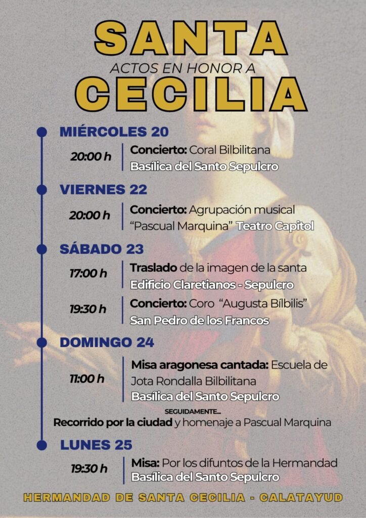 La Hermandad de Santa Cecilia de Calatayud comienza hoy su programación cultural y religiosa en honor a los músicos 2 d07baf24 27cc 4c17 b126 6204ea15e723