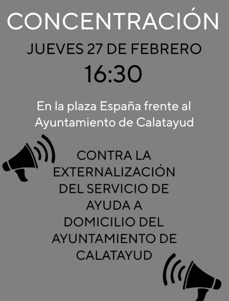 Los trabajadores del Servicio de Ayuda a Domicilio de Calatayud se volverán a manifestar esta misma tarde a las puertas del consistorio bilbilitano 2 IMG 8490