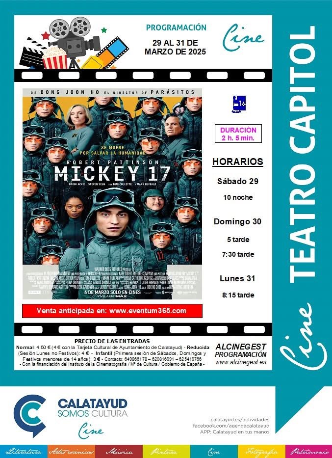 “Mickey 17”, llega este fin de semana al Cine Capitol de Calatayud: consulta aquí la sinopsis, el tráiler, las sesiones y los precios de las entradas 2 IMG 1005