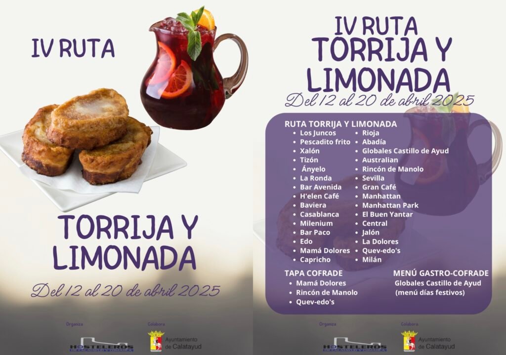 Récord de participación en la cuarta ruta de la torrija y la limonada organizada por la Asociación de Hosteleros de Calatayud: treinta bares y restaurantes bilbilitanos participan en ella 1 photo output 9