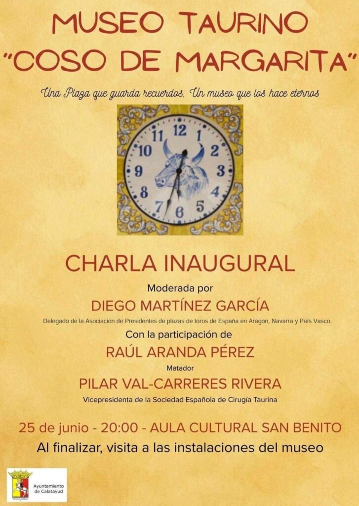 El Museo Taurino de la Plaza de Toros de Calatayud se inaugura este miércoles con una charla en el Aula San Benito en la que participarán Raúl Aranda y Pilar Val-Carreres: tras ella, habrá una visita al museo 2 WhatsApp Image 2025 06 21 at 14.21.57