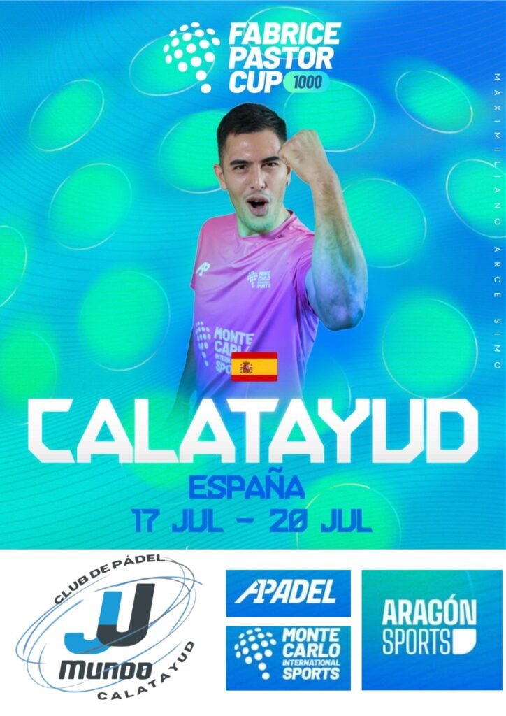 JJ Mundo Calatayud acogerá del 6 al 9 de julio la élite del pádel internacional con la llegada de la Fabrice Pastor Cup 2 jj padel con nota prensa