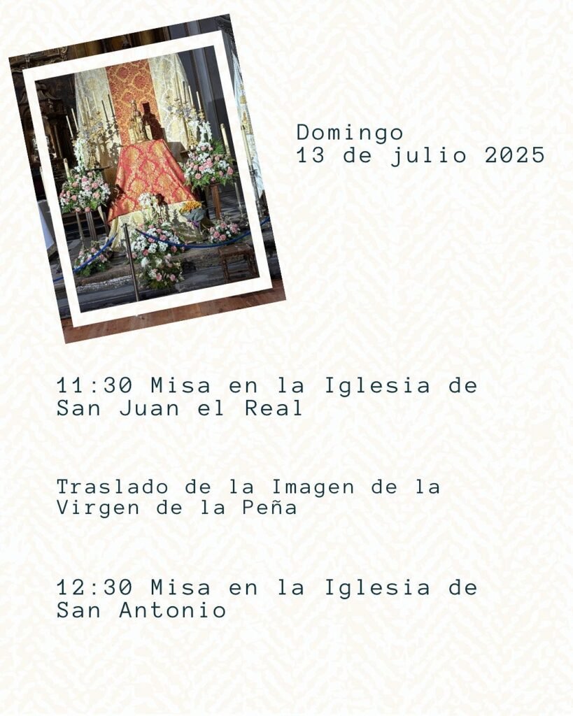 La Virgen de la Peña será trasladada mañana a la Parroquia de San Antonio de Calatayud: habrá misa a las 11:30h en San Juan y a las 12:30h en San Antonio 2 5df52bb7 836e 498e 90e5 41a935afdae9