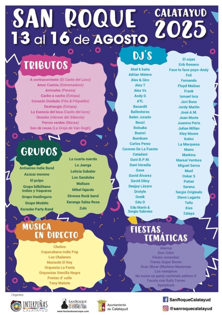 Presentadas las Fiestas de San Roque de Calatayud 2025: conoce aquí las actuaciones y los festejos faurinos, entre otros 6 9c1628c7 9261 456e 93d1 c538bb602783