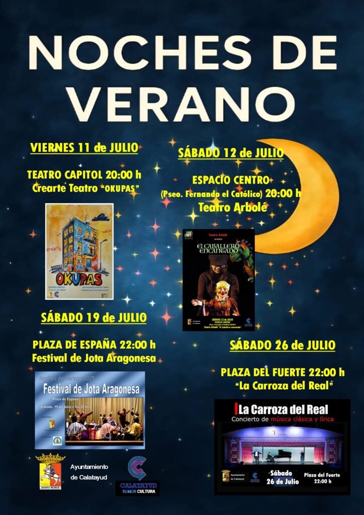 La Carroza del Real actuará este sábado en Calatayud dentro del programa “Aragón, Tierra de Cultura” y con motivo de las Noches de Verano 2 Cartel 4 actividades JPG 3