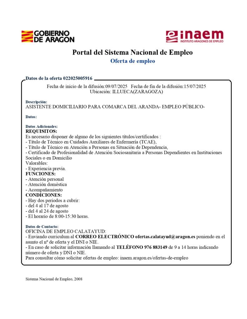 Oferta de empleo: la Comarca del Aranda busca auxiliares de ayuda a domicilio para cubrir dos periodos durante el mes de agosto 2 IMG 2759