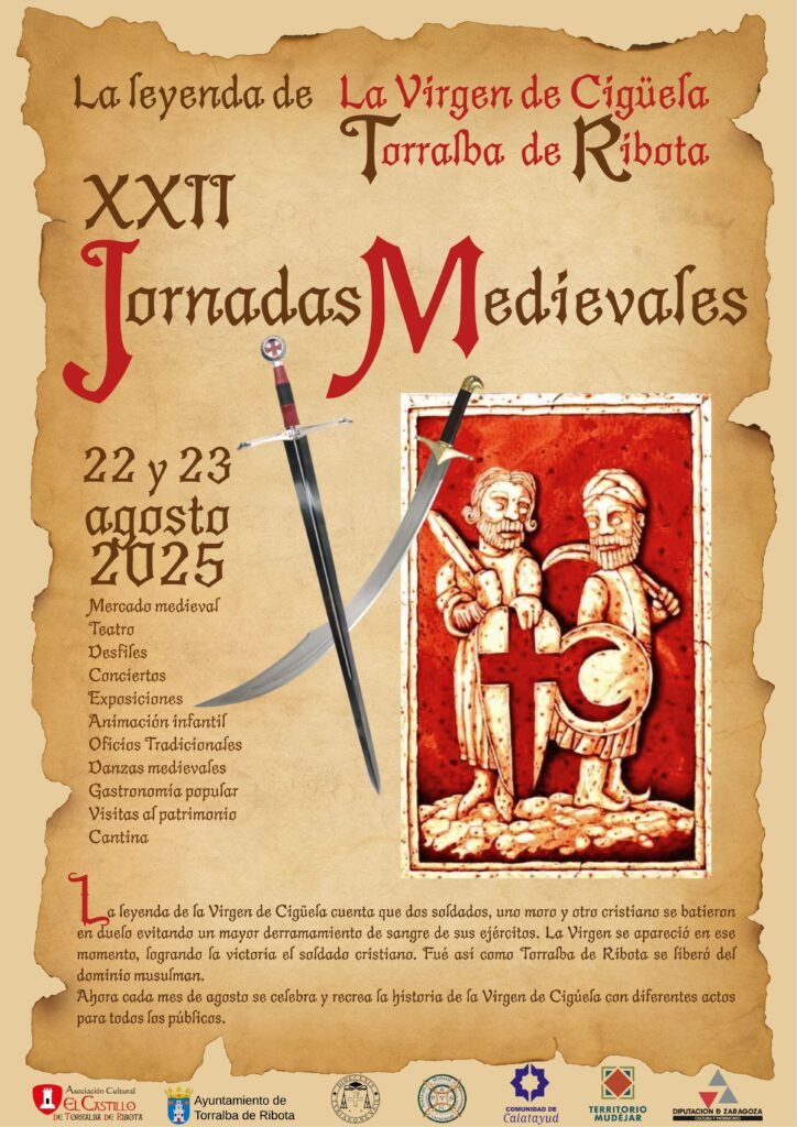 Torralba de Ribota se prepara para celebrar las XXII Jornadas Medievales los días 22 y 23 de agosto en las que se recrea “La Leyenda de la Virgen de Cigüela” 2 TORRALBA MEDIEVALES 2025 BUENO