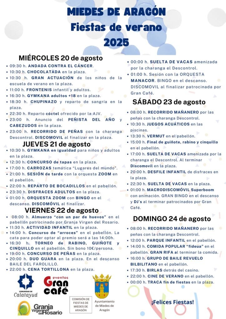 Miedes de Aragón arranca sus fiestas de verano: cinco días de fiesta con un programa lleno de actividades para todos los públicos 2 4893b376 f63e 48c5 b794 aa8080d8d985