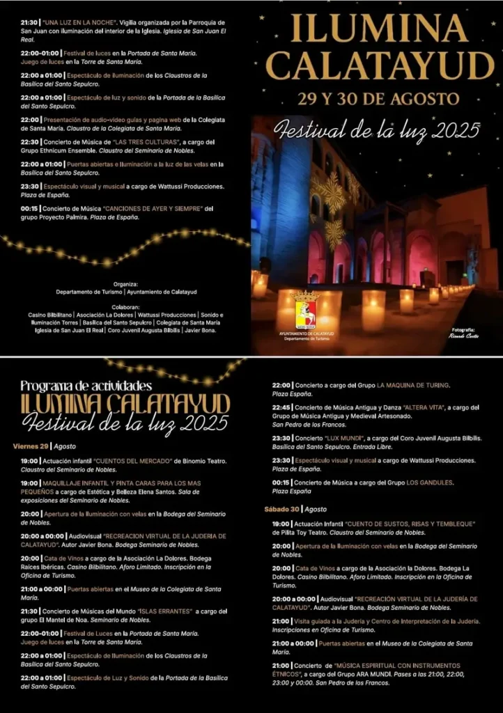 El casco histórico de Calatayud se ilumina este fin de semana en el tradicional “Ilumina Calatayud”, un festival que despide el verano y que sirve como antesala a las Ferias y Fiestas en honor de la Virgen de la Peña 2 IMG 6240