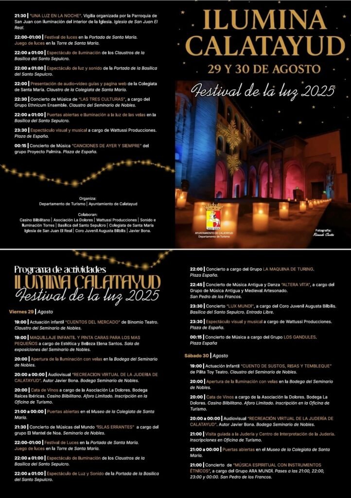 El casco histórico de Calatayud se ilumina en el tradicional “Ilumina Calatayud”, un festival que despide el verano y que sirve como antesala a las Ferias y Fiestas en honor de la Virgen de la Peña 3 WhatsApp Image 2025 08 20 at 10.44.53