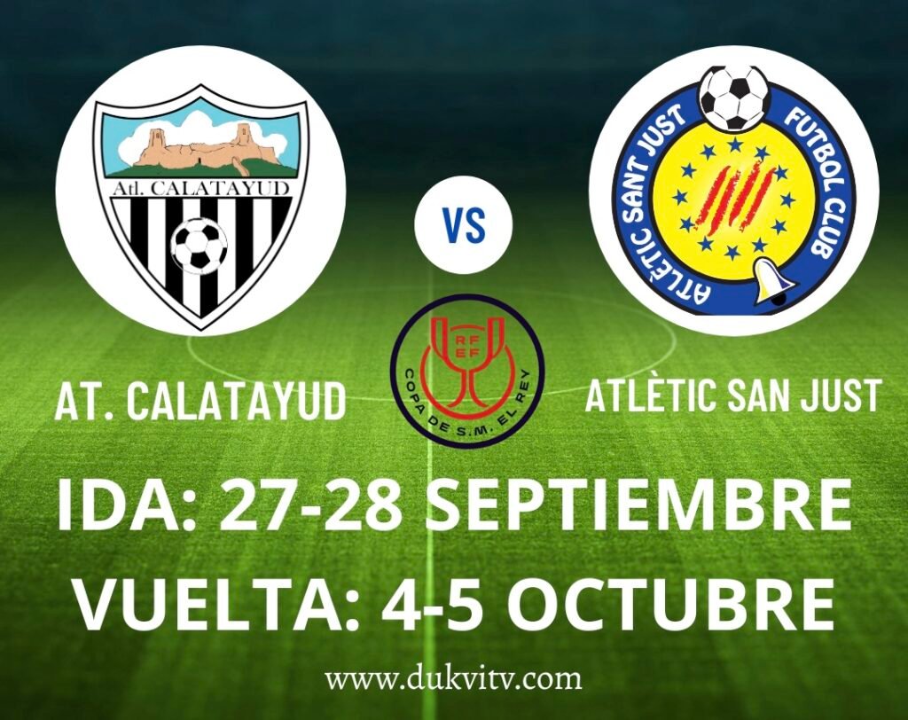Esta es la historia del Atlètic San Just, el equipo al que el Atlético Calatayud deberá vencer para jugar contra un equipo de Primera División de la Copa del Rey 2 Blue Modern Match Day Your Story Template.png 1