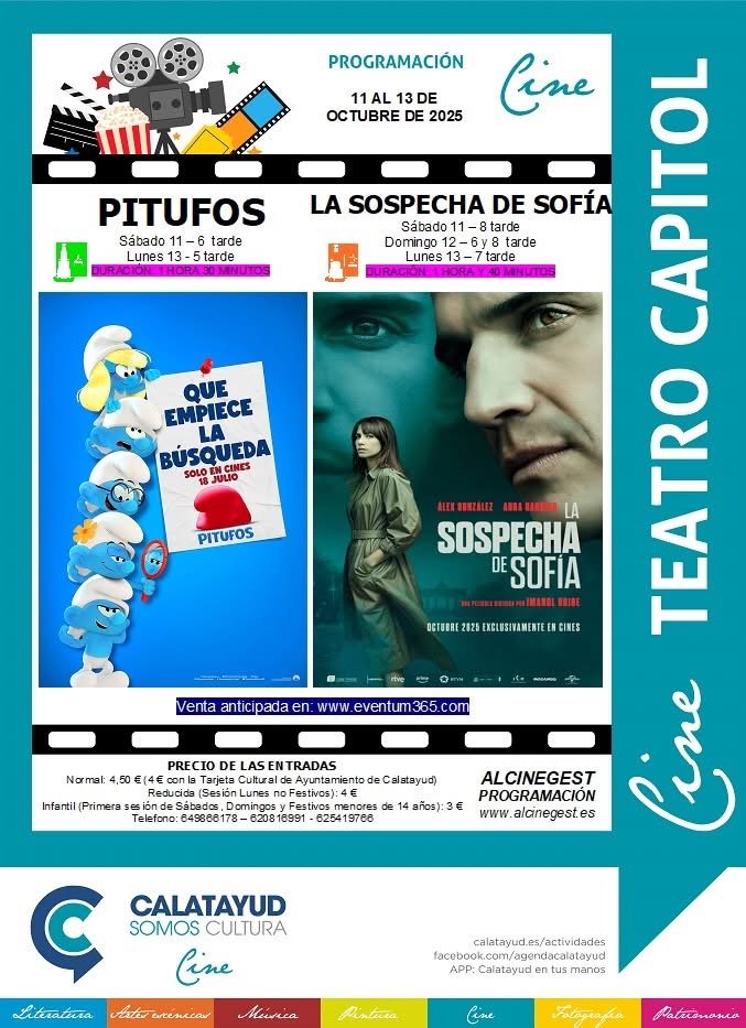 “Pitufos” y “La sospecha de Sofía”, llegan este fin de semana al Cine Capitol de Calatayud: consulta aquí la sinopsis, el tráiler, las sesiones y los precios de las entradas 2 IMG 9941