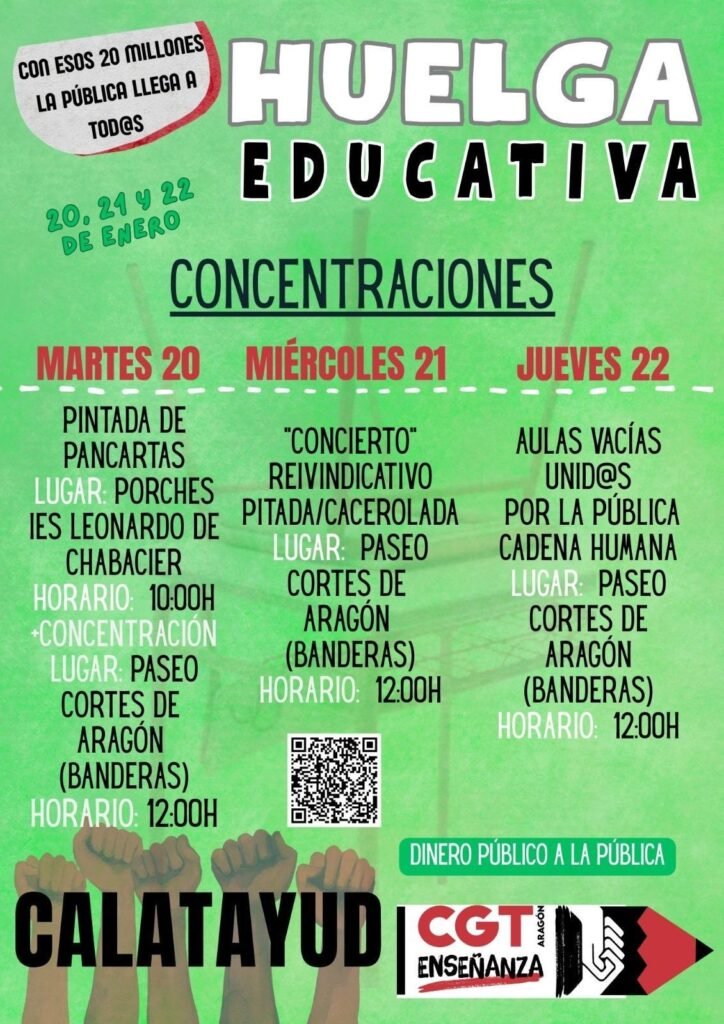 Segundo día de movilizaciones en defensa de la escuela pública en Calatayud: concierto reivindicativo, pitada y cacerolada en el Paseo Cortes de Aragón a las 12h 2 2b436b3b 3360 4980 822f f5e3dd6a0abe 2