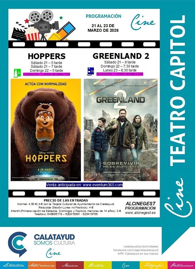 “Hoppers” y “Greenland 2” llegan este fin de semana en el Cine Capitol de Calatayud: consulta aquí la sinopsis, el tráiler, las sesiones y los precios de las entradas 2 IMG 7485