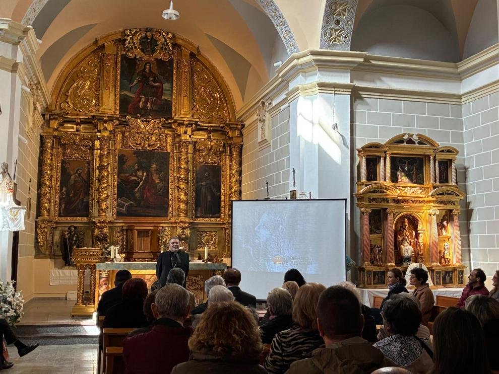 El Gobierno de Aragón presenta la restauración del Retablo Mayor de la Iglesia Parroquial de Santa María Magdalena de Oseja 2 IMG 7827