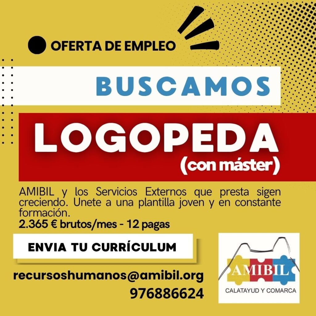 OFERTA DE EMPLEO - AMIBIL amplía su equipo multidisciplinar en Calatayud para potenciar la atención a la discapacidad en el medio rural 3 818c9810 85ec 44e1 8065 2604b088c4e9 1