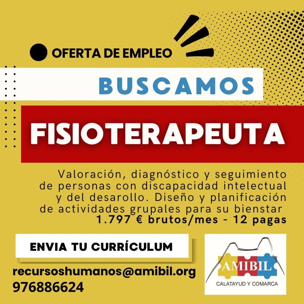 OFERTA DE EMPLEO - AMIBIL amplía su equipo multidisciplinar en Calatayud para potenciar la atención a la discapacidad en el medio rural 2 bda87efe b603 49ca 8822 8da6c02a3cb7
