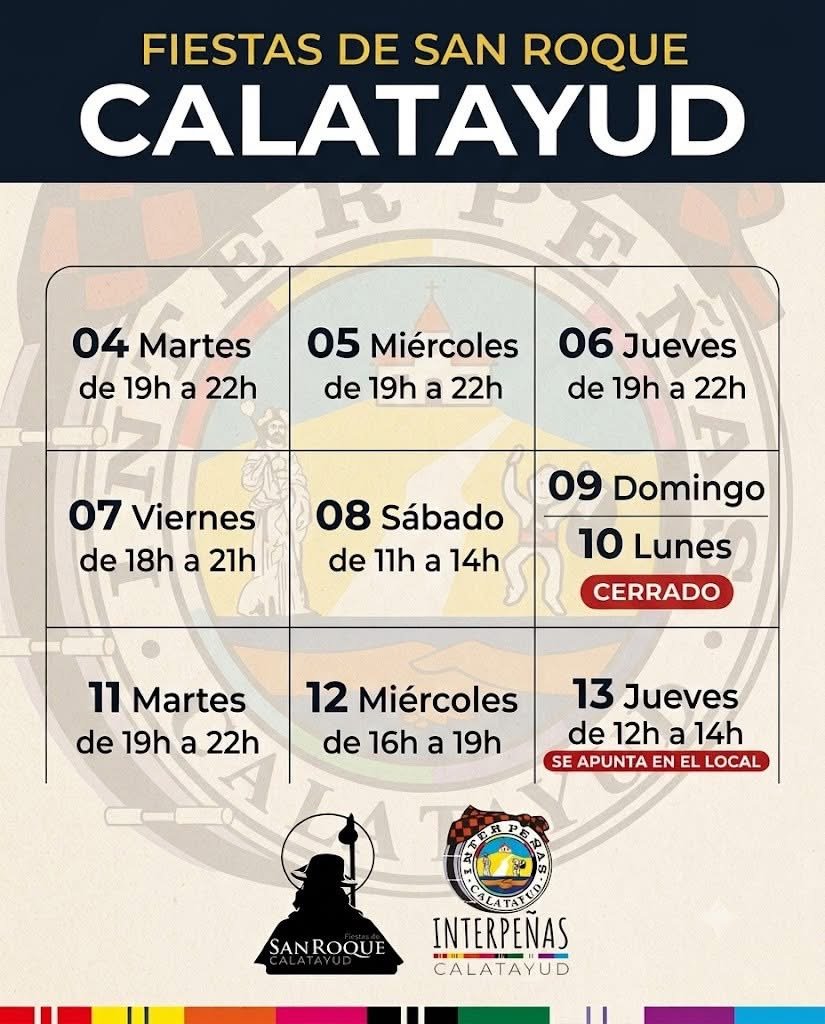 Las Fiestas de San Roque de Calatayud rozan los 5.400 peñistas inscritos: hoy, las mesas se volverán a instalar de 16h a 19h 2 IMG 7536 1